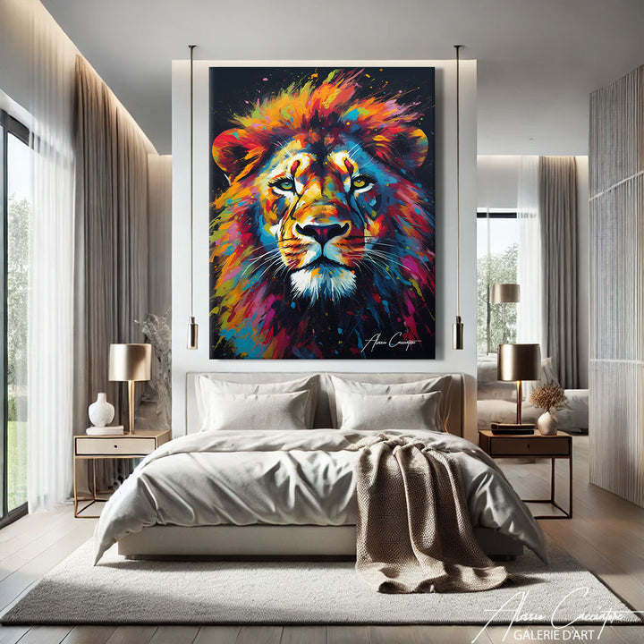 TABLEAU LION ACRYLIQUE
