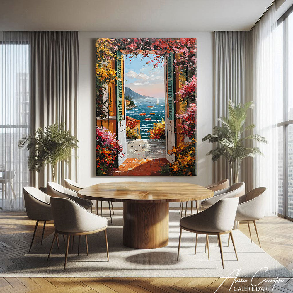 TABLEAU PAYSAGE FENÊTRE OUVERTE