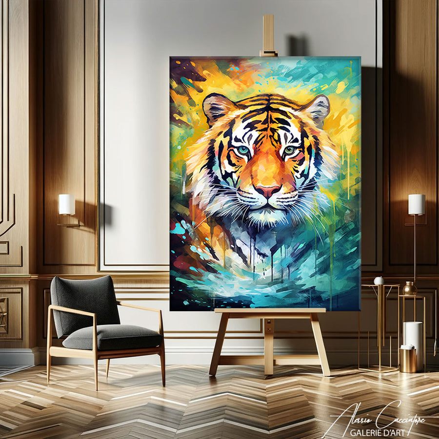 tableau décoration tigre – mise en situation