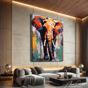 TABLEAU ÉLÉPHANT COLORÉ
