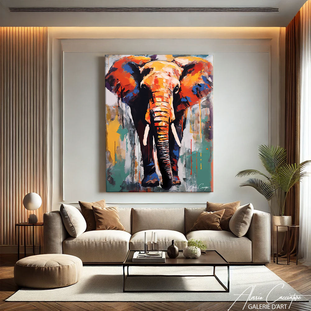 TABLEAU ÉLÉPHANT MODERNE
