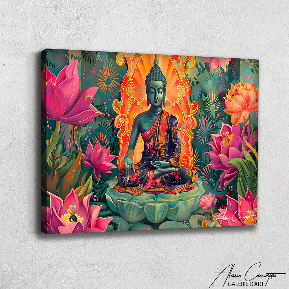 Tableau Bouddha Orchidée