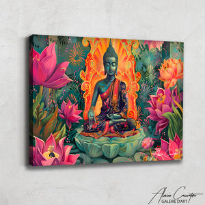 Tableau Bouddha Orchidée