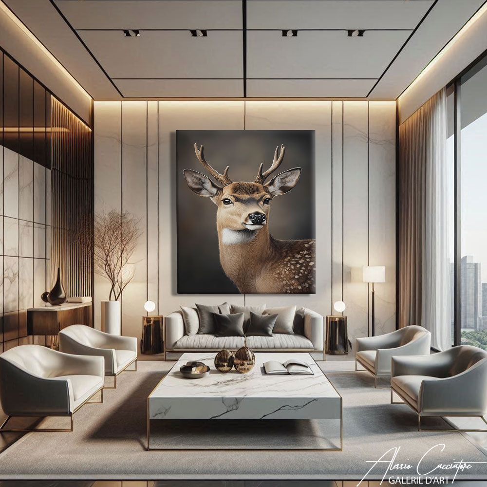 Tête de cerf peinture
