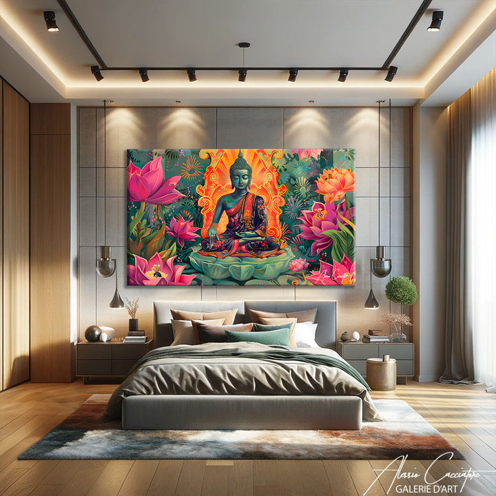 Tableau Bouddha Orchidée