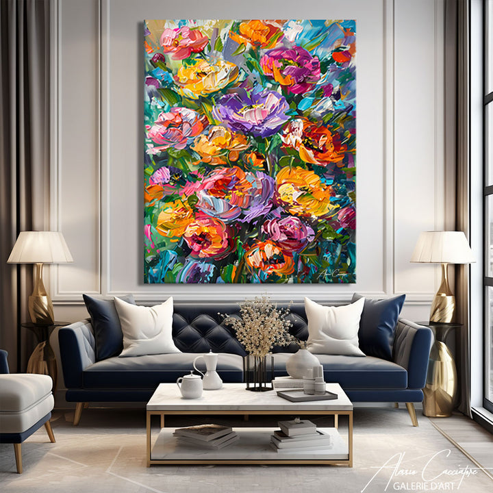 tableau fleurs coloré