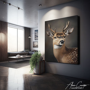 Tableau peinture cerf

