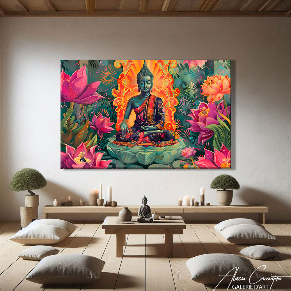 TABLEAU BOUDDHA ORCHIDÉE