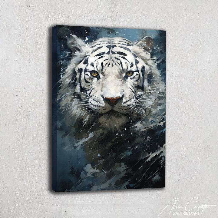 grand tableau tigre blanc