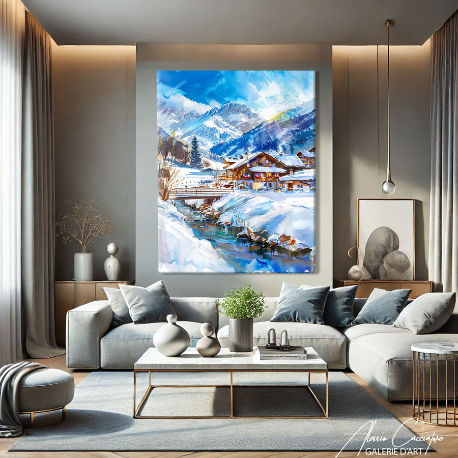 Tableau Ski Montagne – mise en situation