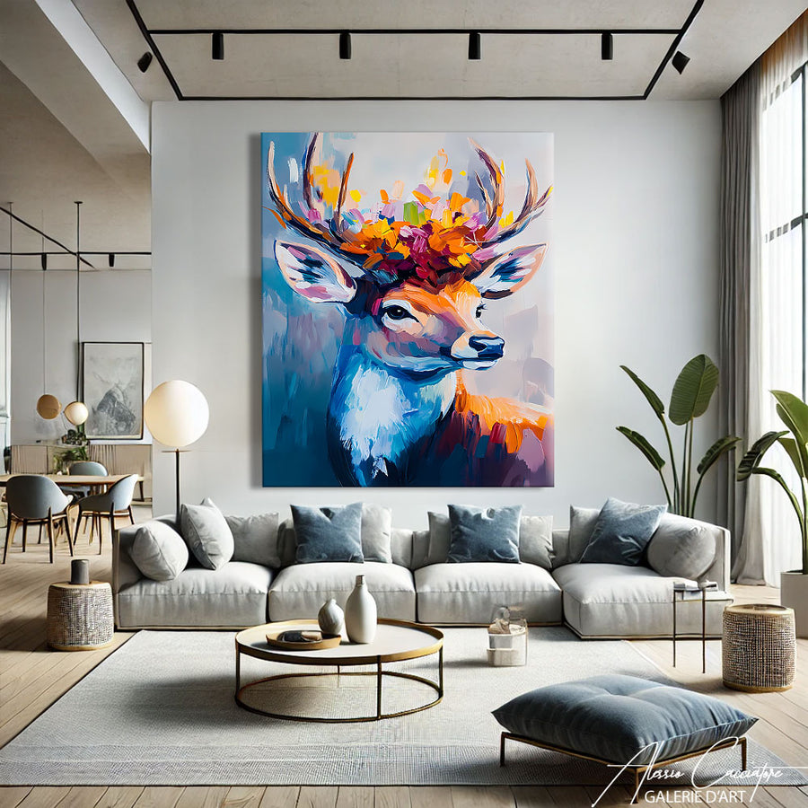 Toile Tête De Cerf – mise en situation