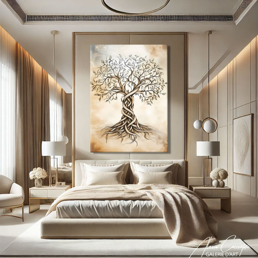 Tableau Peinture Arbre Abstrait – mise en situation