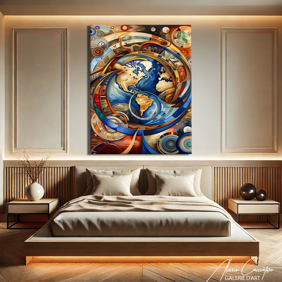 Tableau Contemporain Chambre – mise en situation