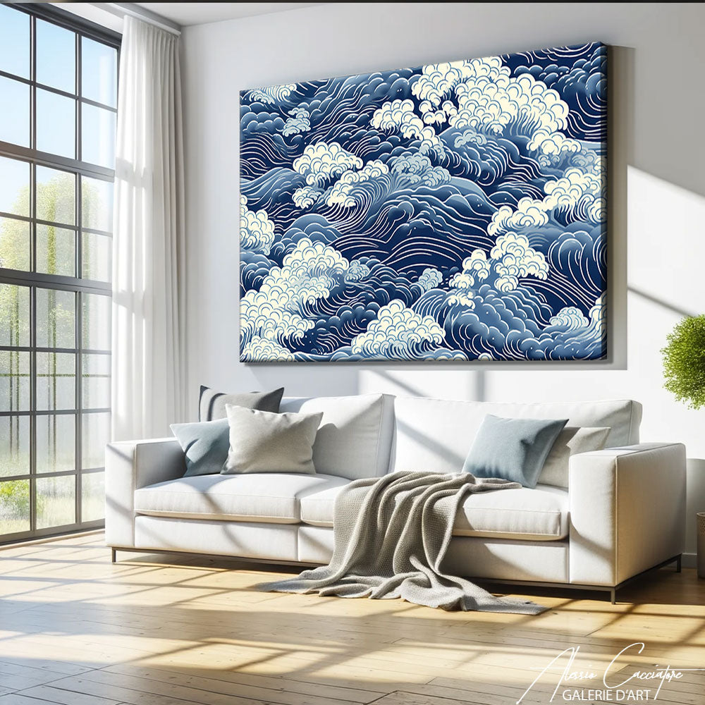 tableau japonais la vague