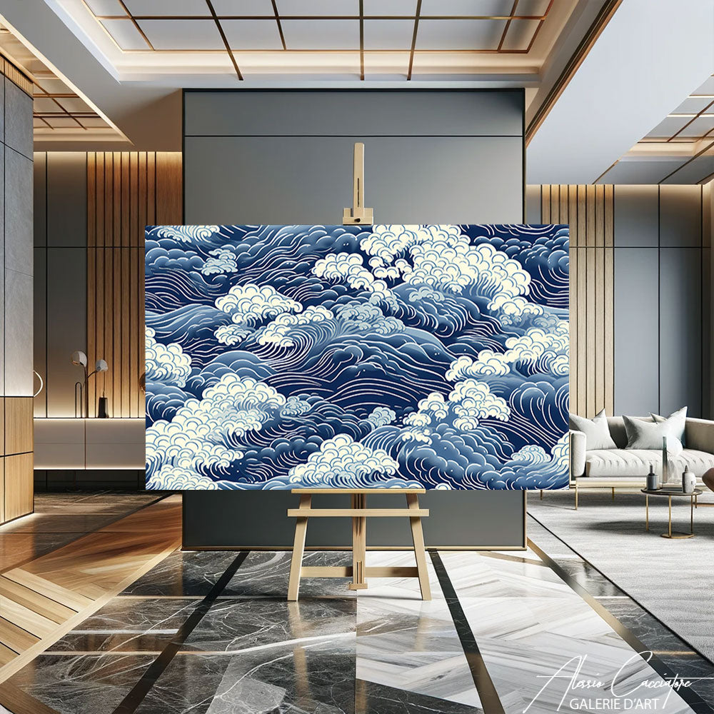 tableau japonais avec une vague