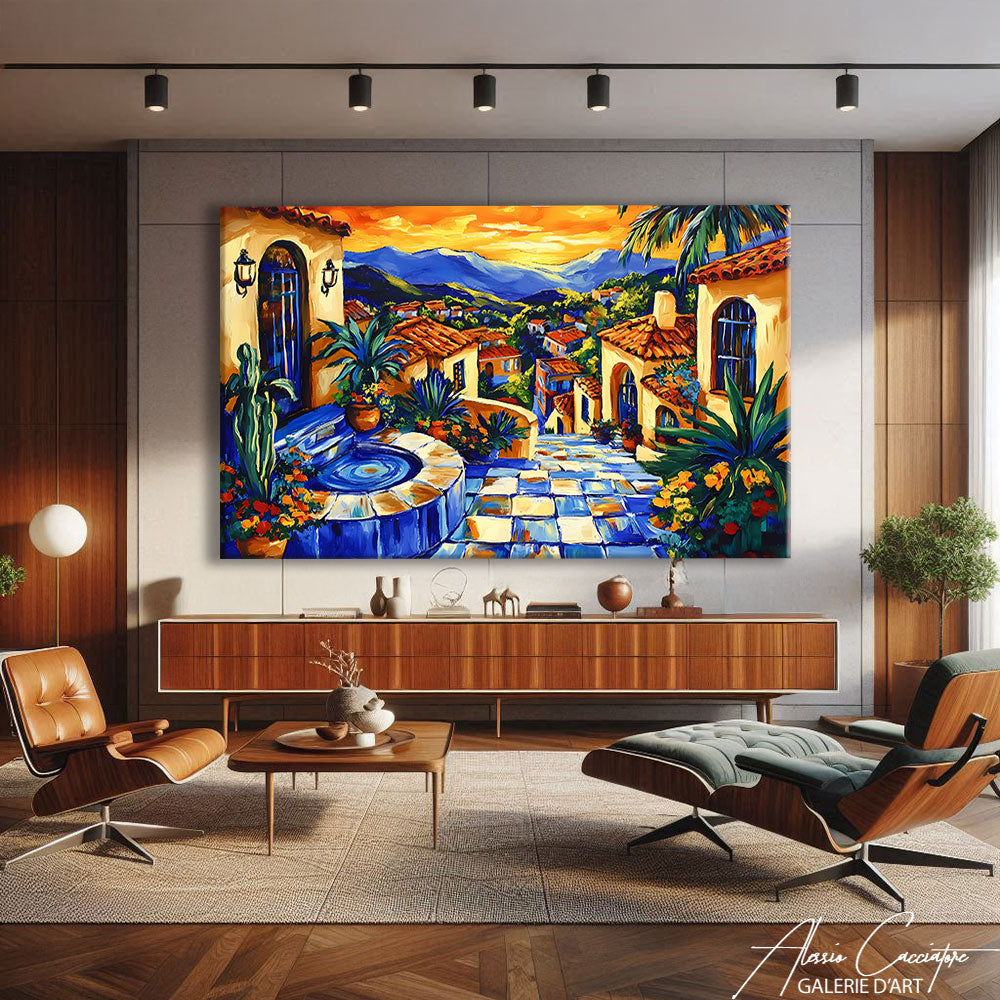 tableau coucher de soleil