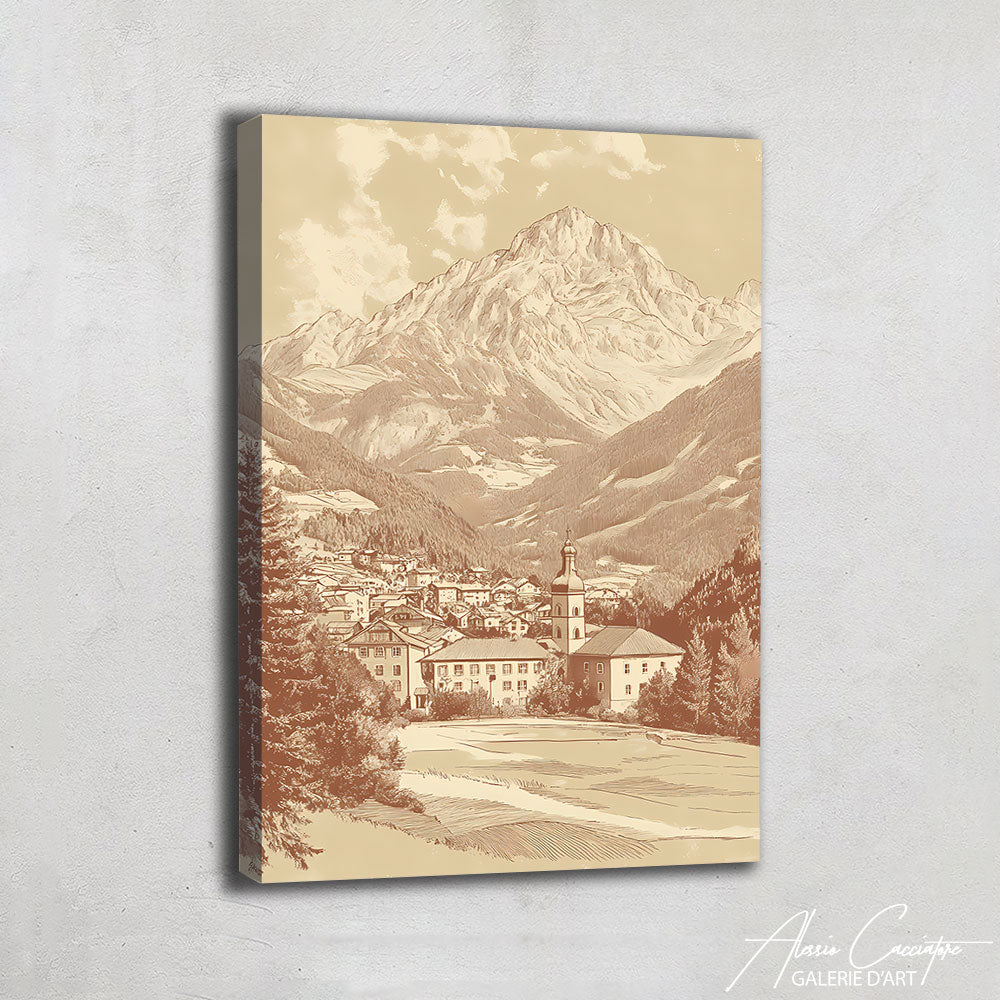 Tableau Déco Montagne Vintage