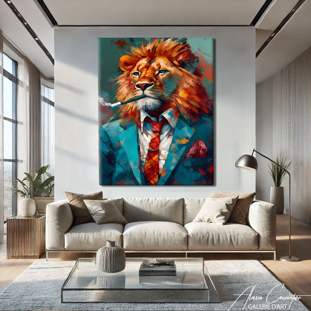 TABLEAU LION moderne
