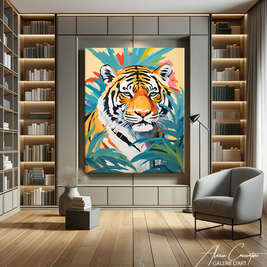 peinture tigre jungle – mise en situation