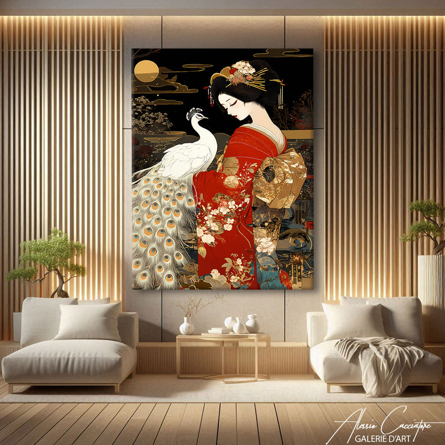 TABLEAU FEMME JAPONAISE ZEN – mise en situation
