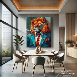 TABLEAU LION abstrait
