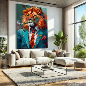 TABLEAU LION coloré