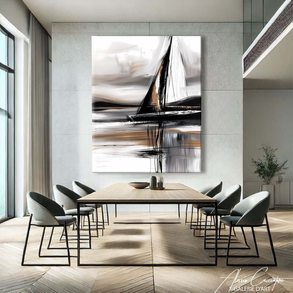 Tableau Bateau Abstrait