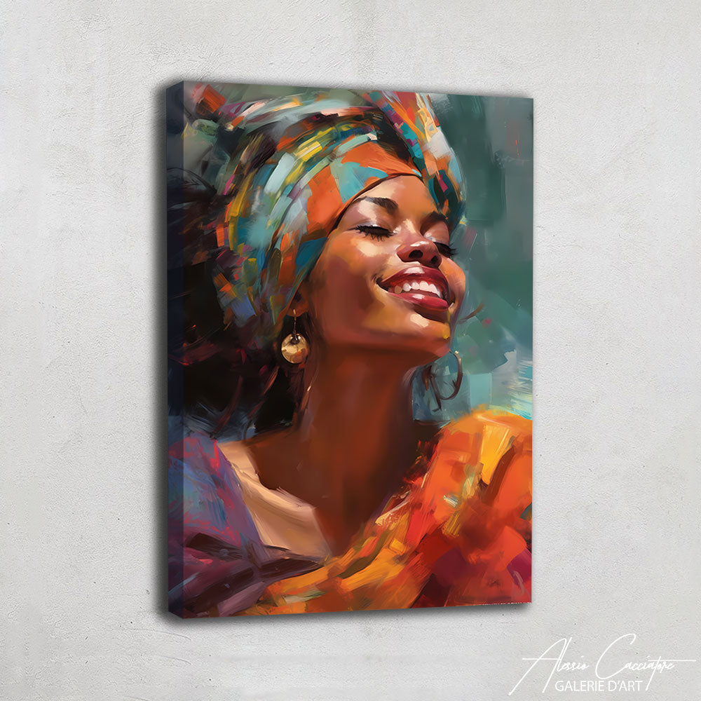 Tableau Acrylique Femme Africaine 