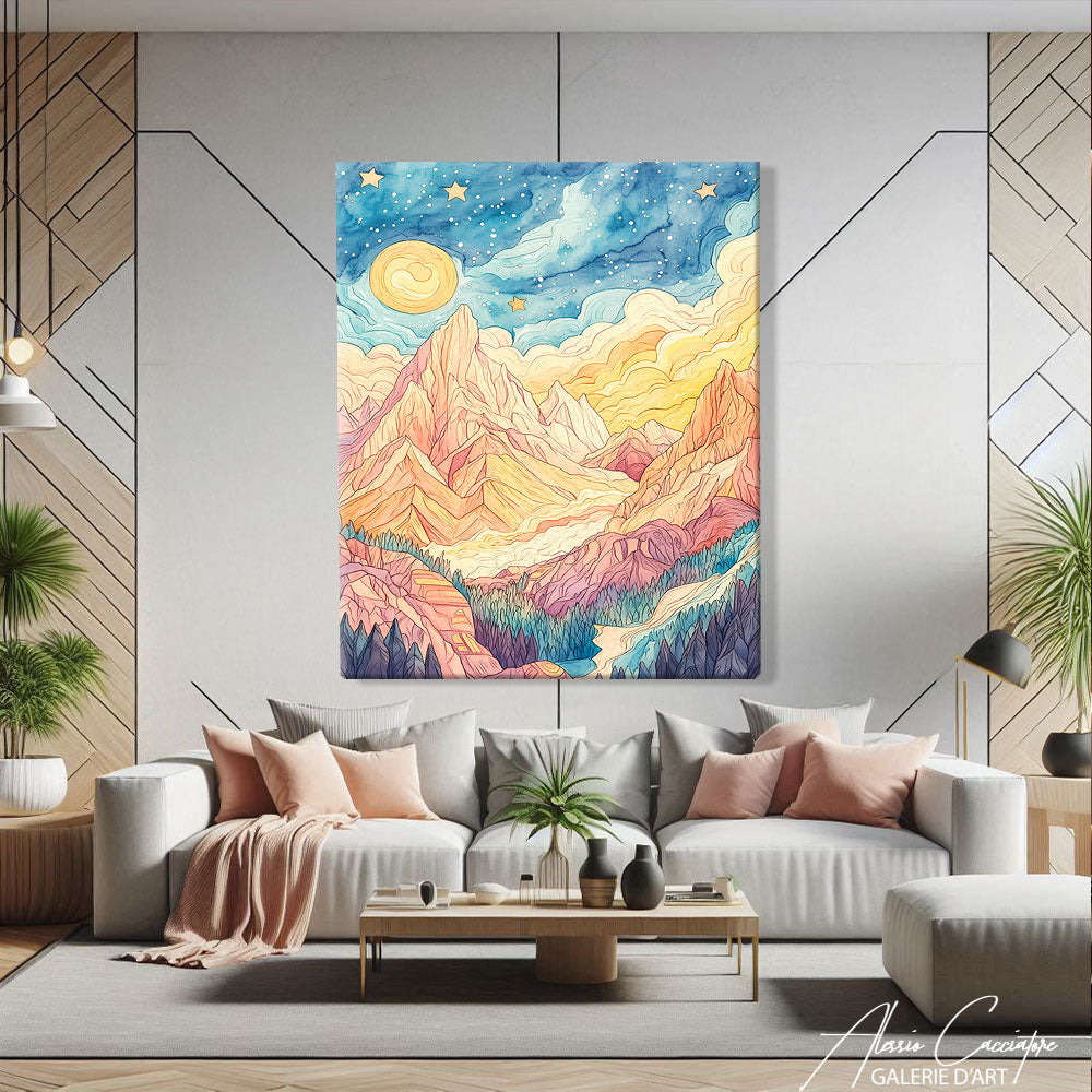 Tableau déco montagne vintage
