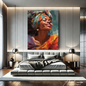 Tableau Acrylique Femme Africaine 