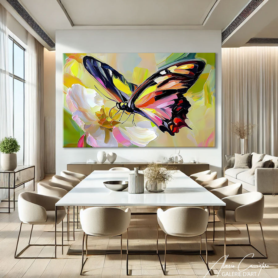 Tableau Abstrait Papillon – mise en situation