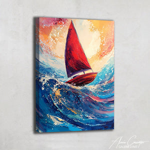 Tableau Voilier Rouge