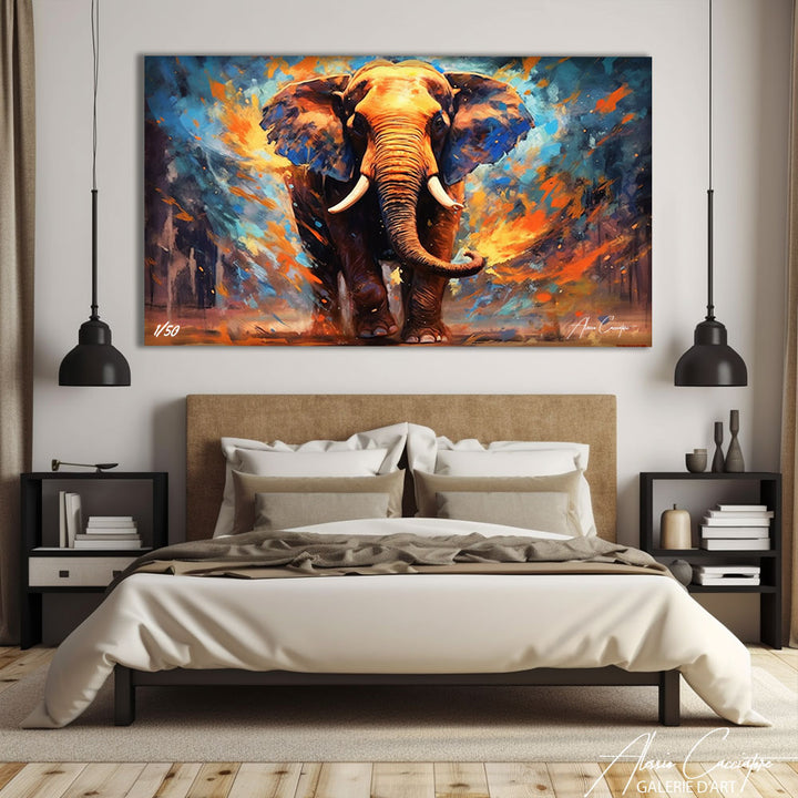 tableau elephant grand format 