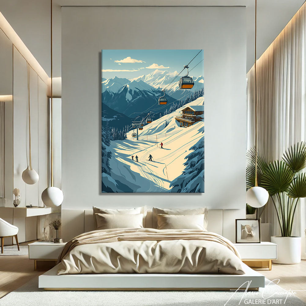 Tableau déco montagne vintage
