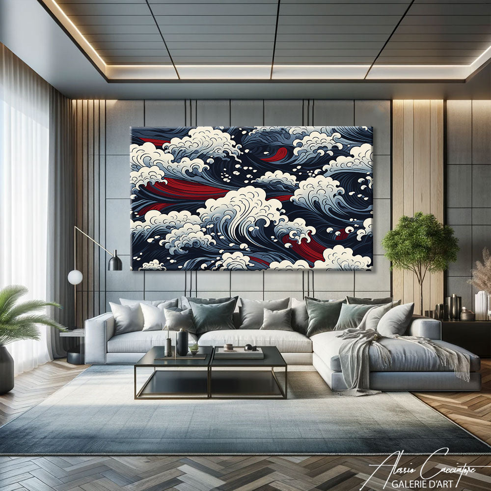 tableau japonais la vague
