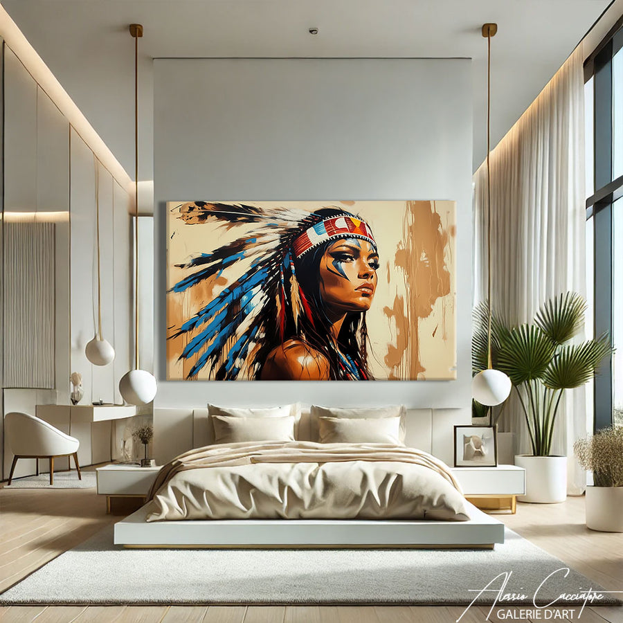 Peinture Amérindienne Visage – mise en situation