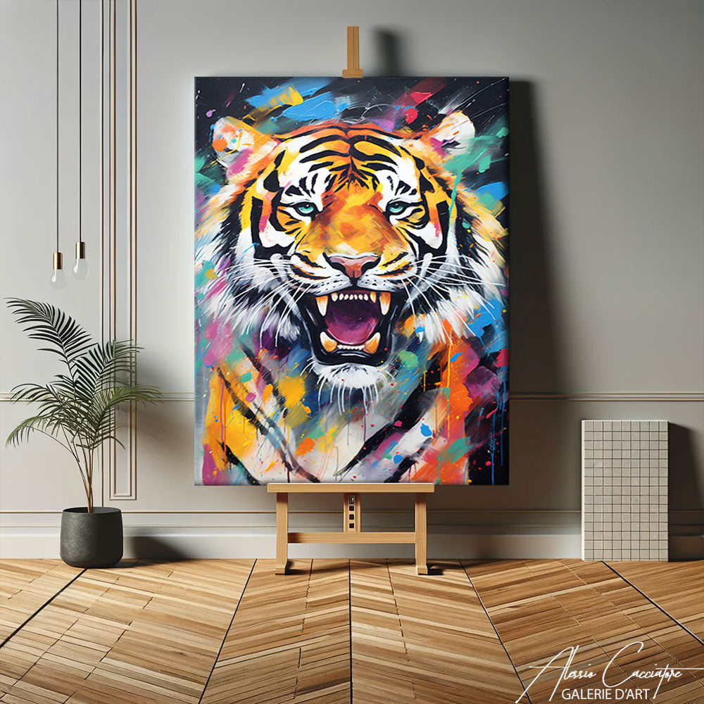 tableau tigre coloré