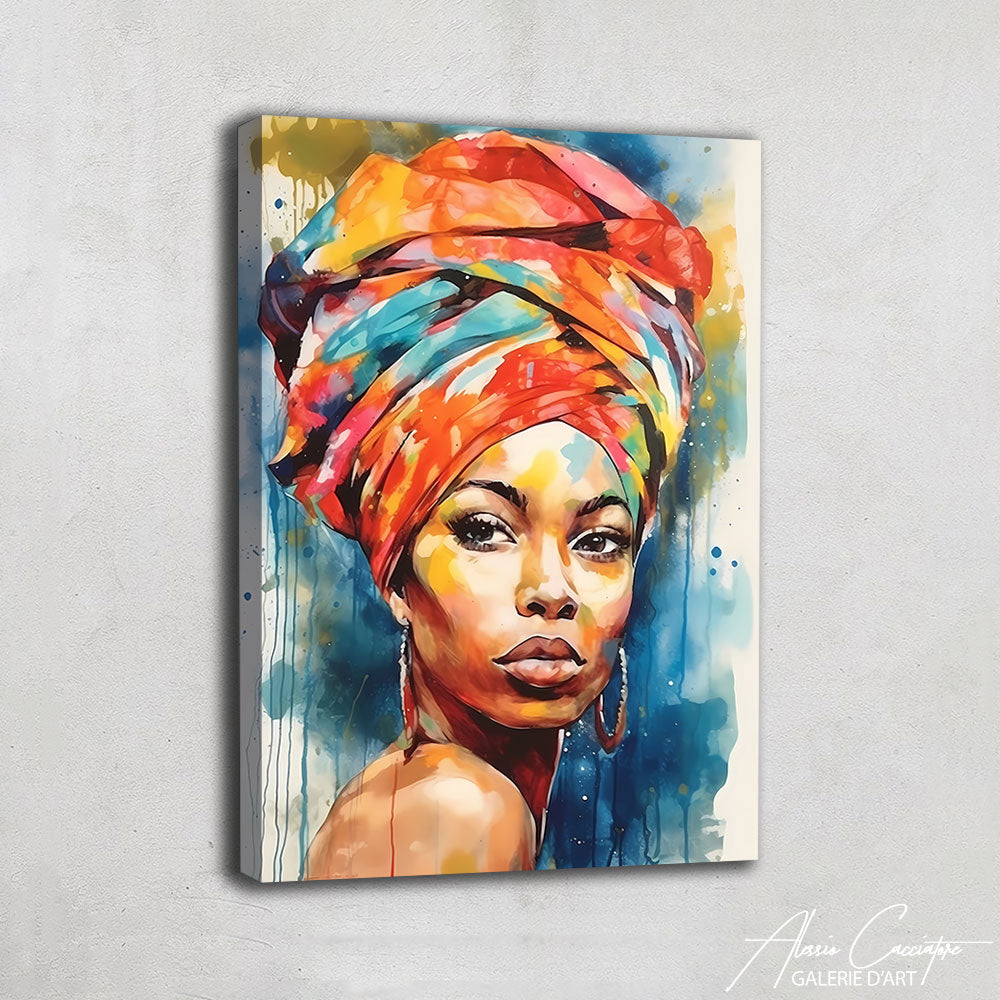 Tableau Peinture Africain Femme
