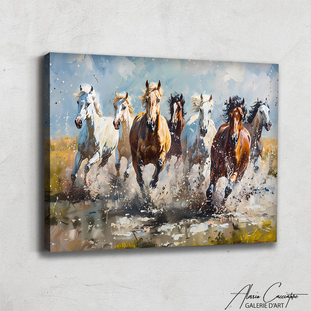 tableau chevaux sauvages
