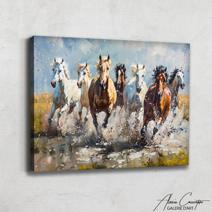 tableau chevaux sauvages