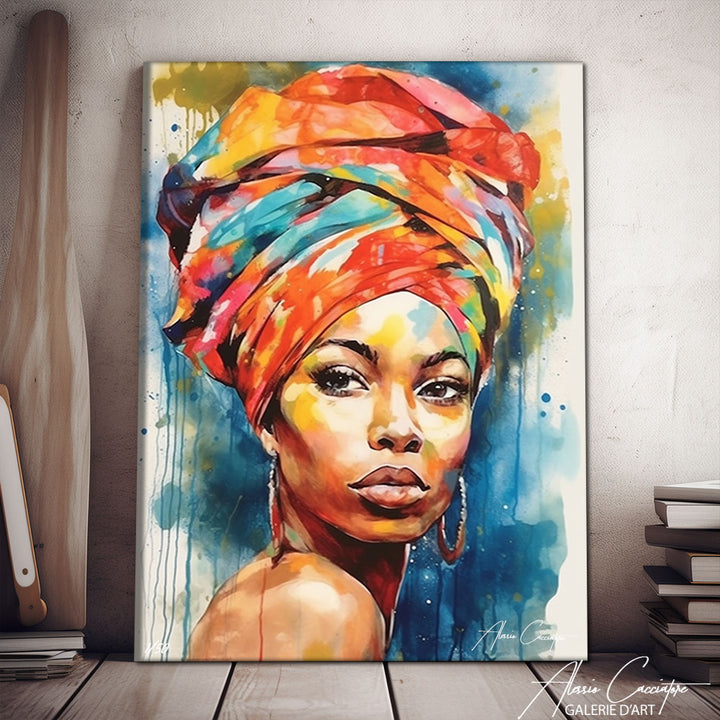 tableau femme africaine moderne
