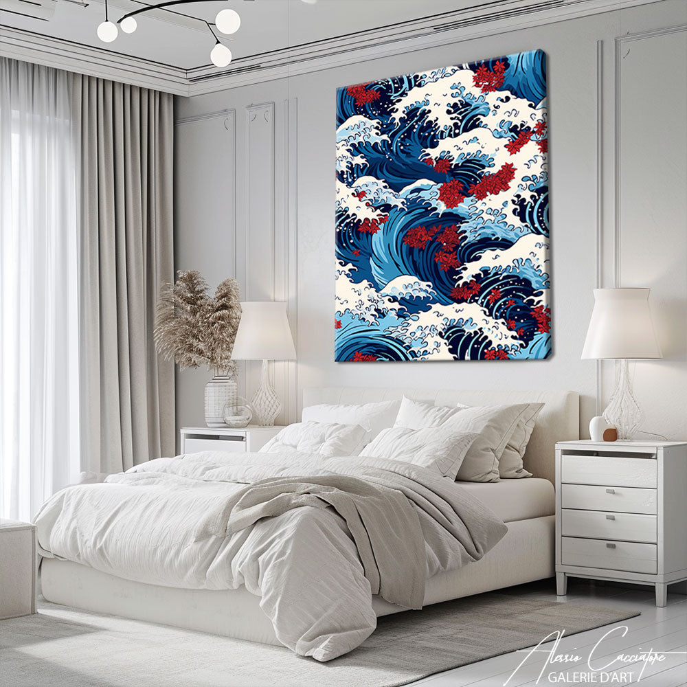 tableau japonais la vague