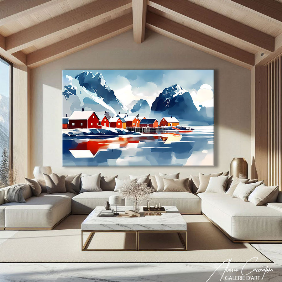 Tableau Montagne Enneigé – mise en situation