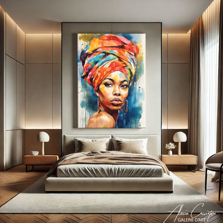 Tableau Peinture Africain Femme