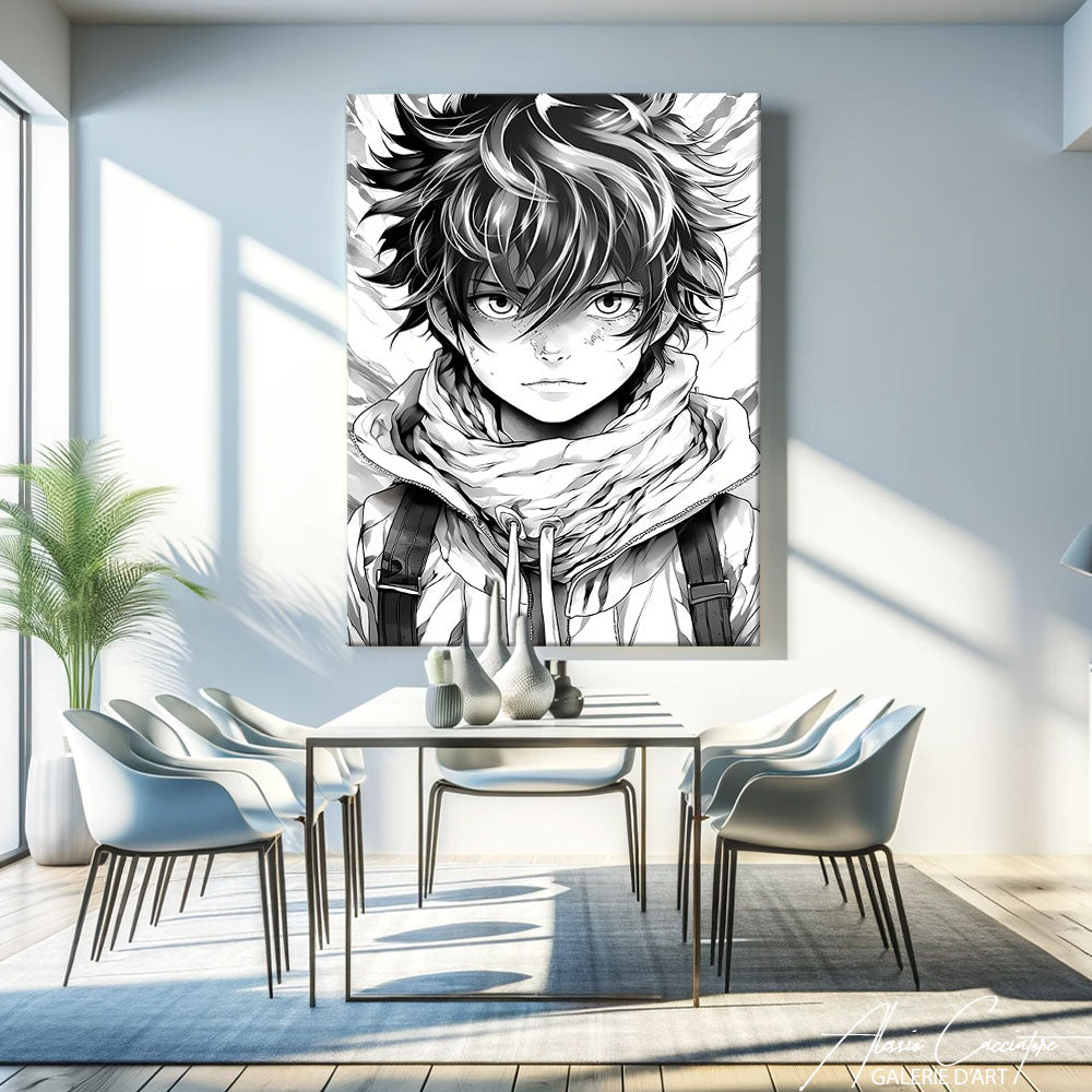 tableau japonais noir et blanc