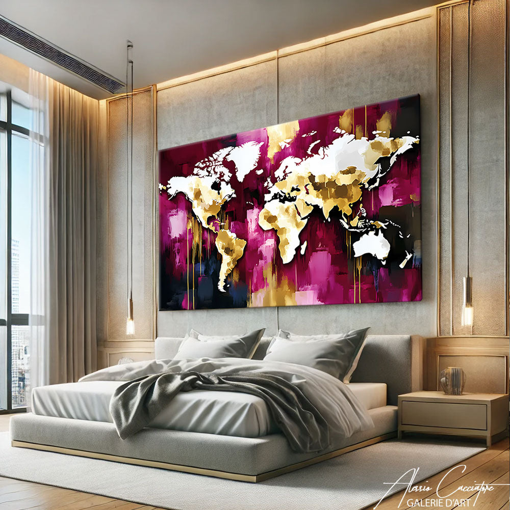 Tableau Carte Du Monde Moderne