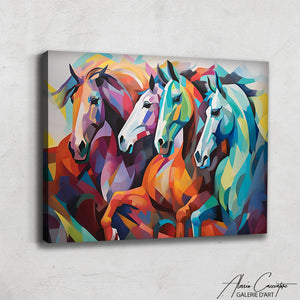tableau chevaux sauvages