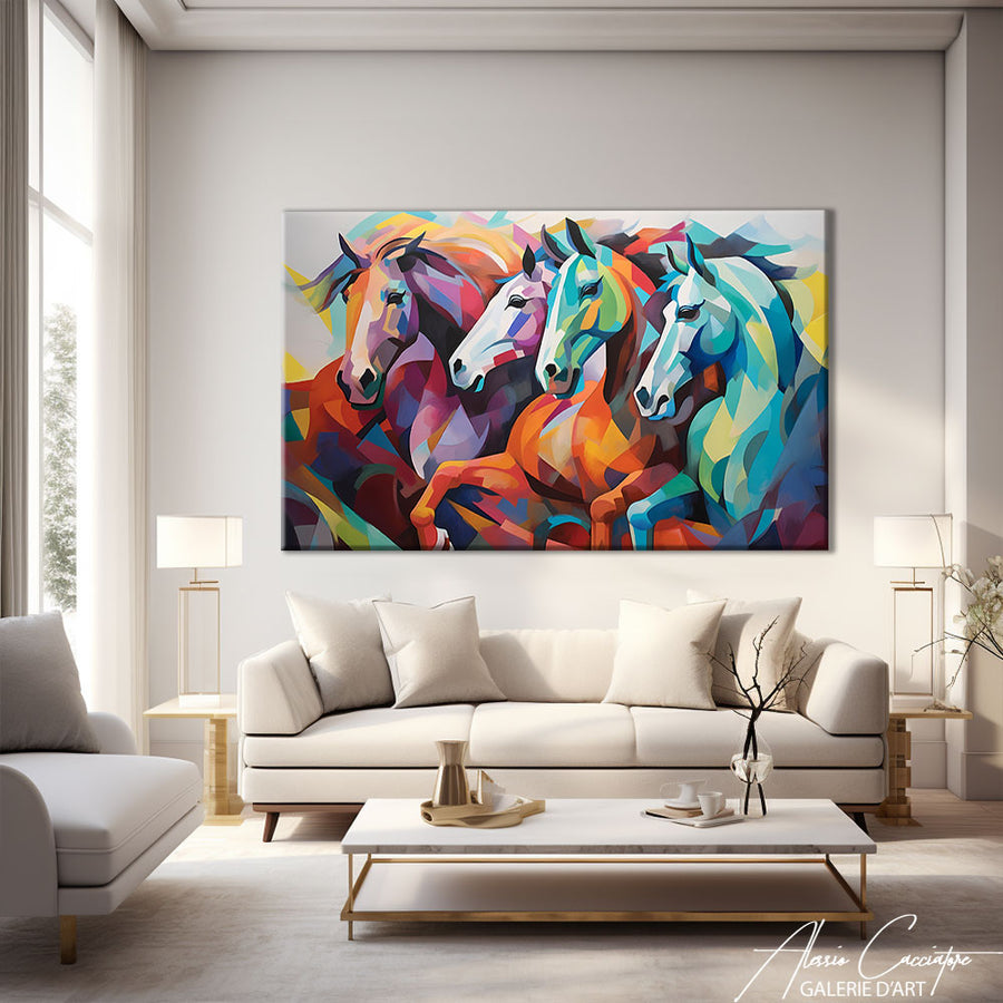 tableau chevaux couleur – mise en situation