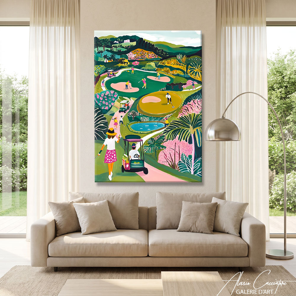 Peinture Contemporain Golfeur