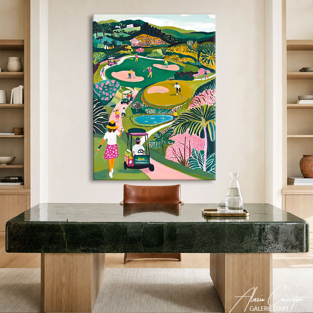 Toile Contemporain Golfeur